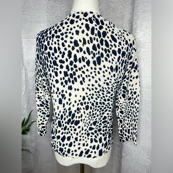 Charter Club Women’s Animal Print Button-Down Sweater Cardigan Beige Black P/S - Picture 6 of 11